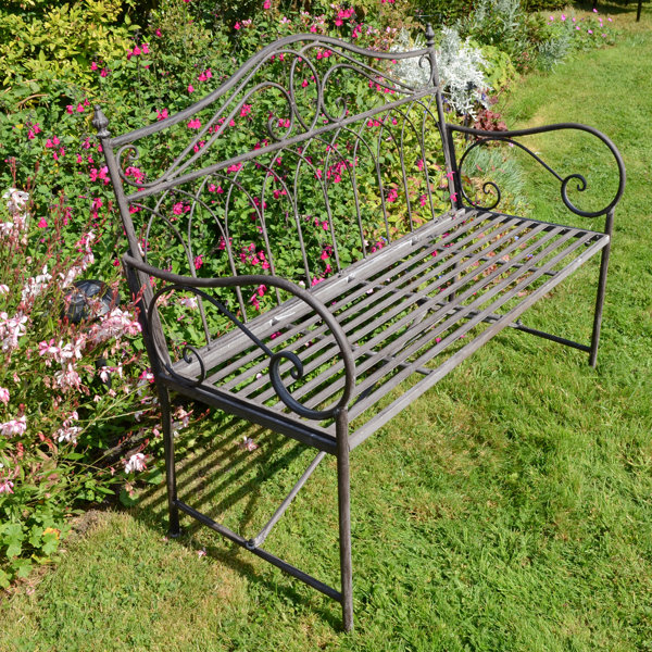 Rosalind Wheeler VANCOUVER Metal Garden Bench Wayfair.co.uk